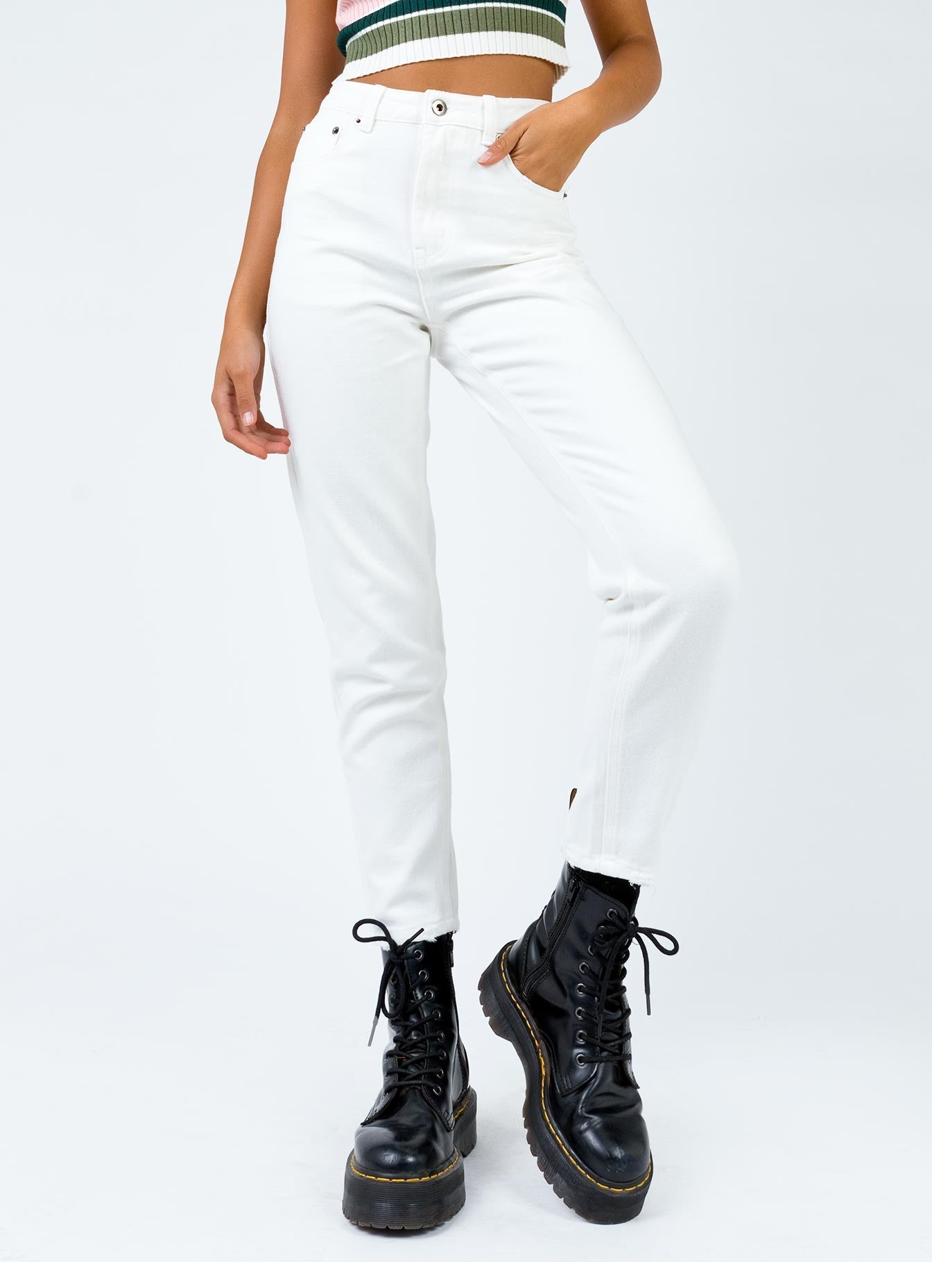 Zaiden Straight Leg Jeans White Denim