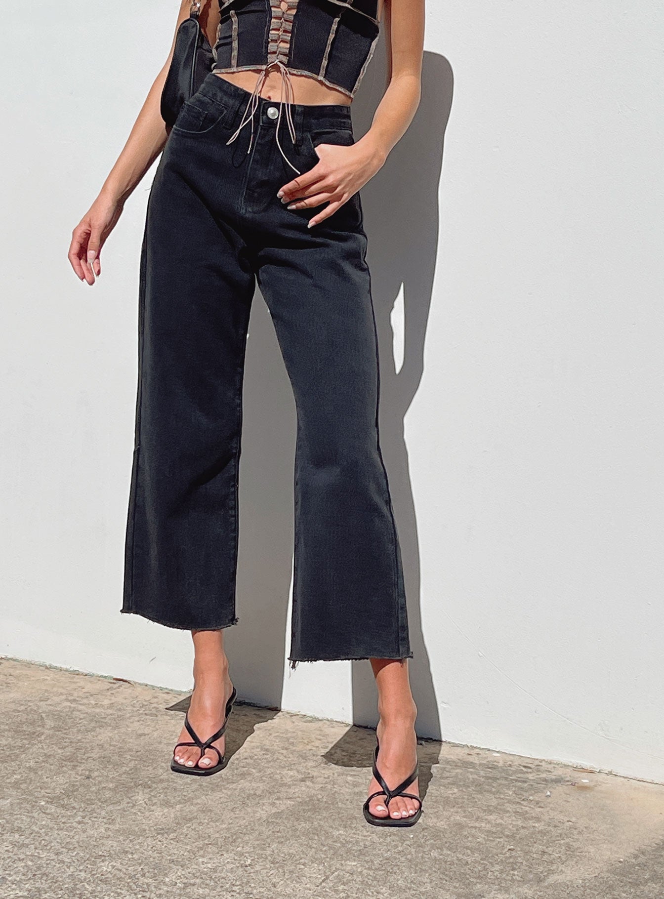 Ruby Cropped Jean Black Denim